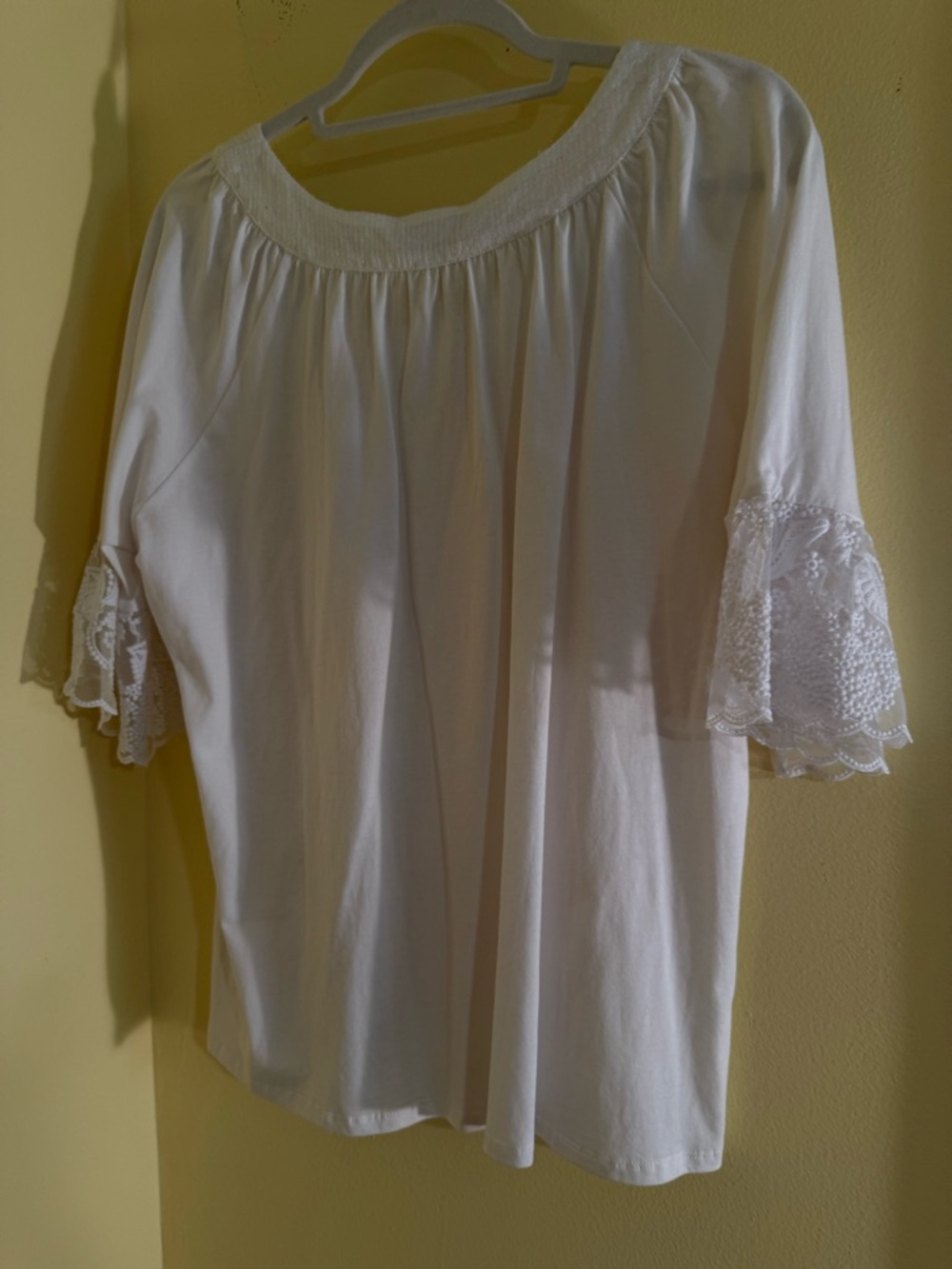 Coton Frais Cream Scoop Neck Top - XL - Picture 2 of 2